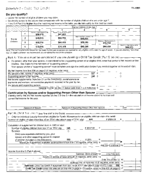 5003-S7 Schedule 7 - Nova Scotia - T1 General 1991 - Child tax credit
