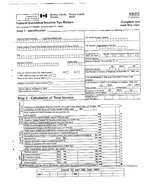 5005-R T1 General 1989 - Income Tax and Benefit Return - Quebec Only