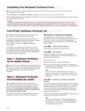 5012-N Completing Your Northwest Territories Forms - T1 General 2004