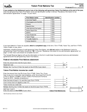 5011-C1 YT432 - Yukon First Nations Tax - 2019 pdfFiller