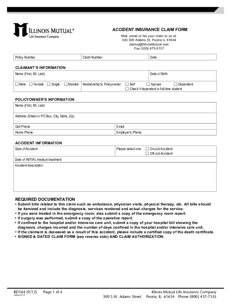 illinois accident claim form Preview on Page 1