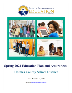 Spring 2021 Education Plan and Assurances Holmes County ...