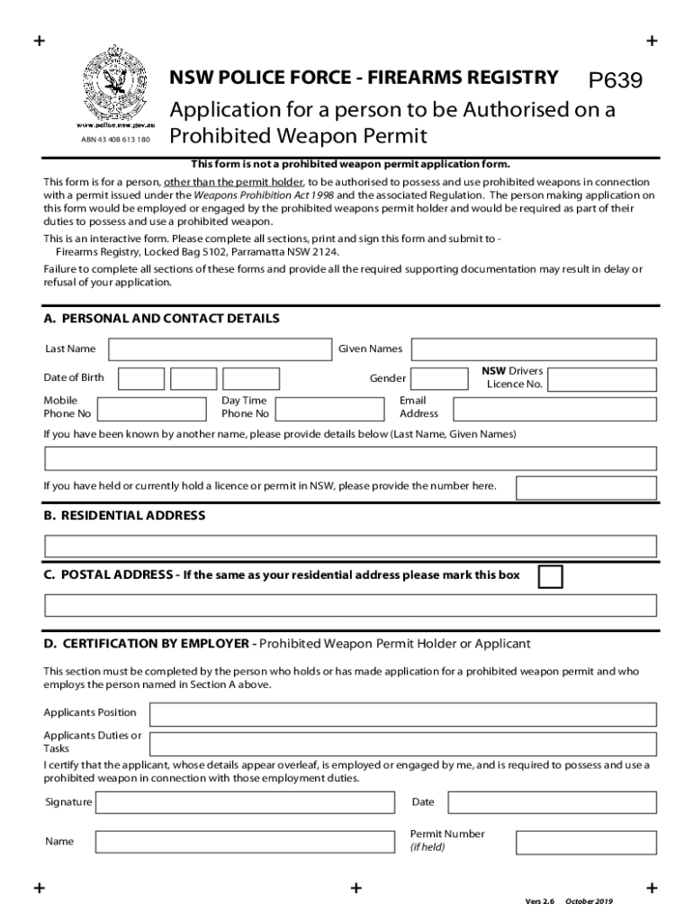 Application for a person to be - police nsw Preview on Page 1