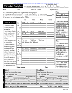Fillable Online Sample Intensive Major Frosh Plan Fax ...