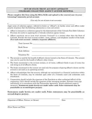 OUT-OF-STATE TRUST ACCOUNT AFFIDAVIT - Colorado Attorney General