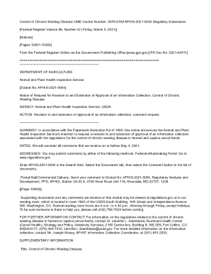 Chronic Wasting Disease: Control of Chronic Wasting ...