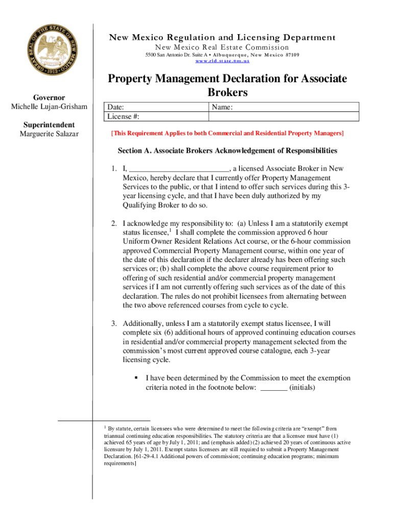 Fillable Online New Mexico Regulation and Licensing Department Home