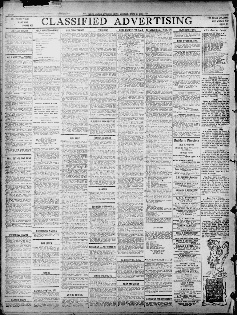Fillable Online chroniclingamerica loc Perth Amboy evening news (Perth Amboy, N.J.). 19200621