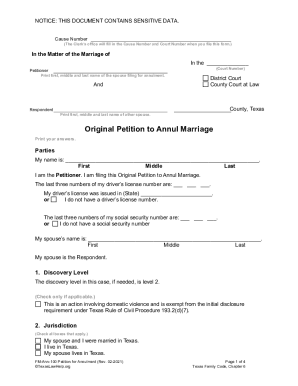 Instructions &amp; Forms for an Agreed Annulment of Marriage without Chi