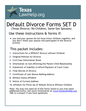 Fillable Online Filing for Divorce - Divorce - Guides at Texas State ...