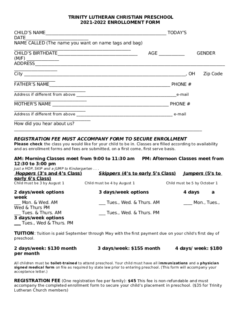 ACTIVE ADULT PROGRAM ENROLLMENT Doc Template pdfFiller