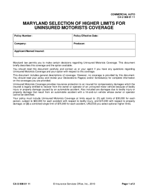 MD-UM-CA-U008-0111.doc - COMMERCIAL AUTO CA U MARYLAND ...