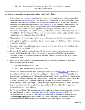 Nevada Primary Care Office - Conrad State 30 J-1 Visa Waiver ProgramApplication Instructions