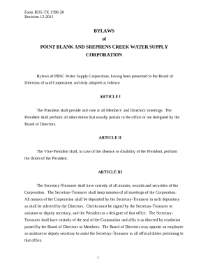 Amendment of Amended and Restated Bylaws - Form I Amendment ...