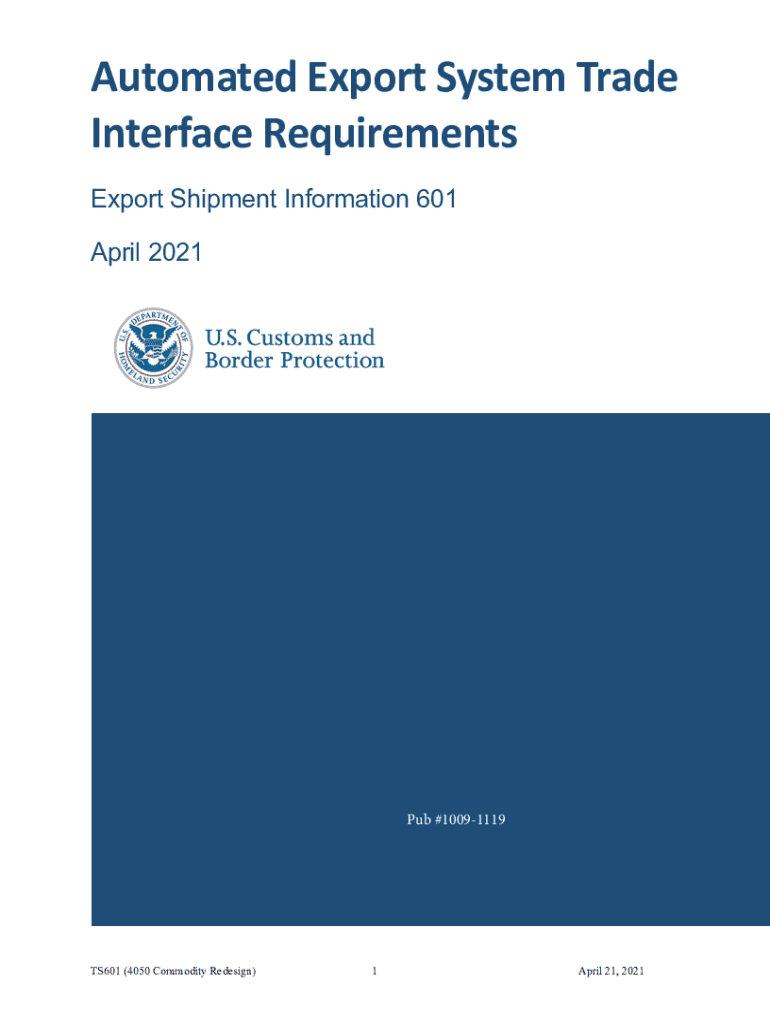 Fillable online automated export system trade interface requirements