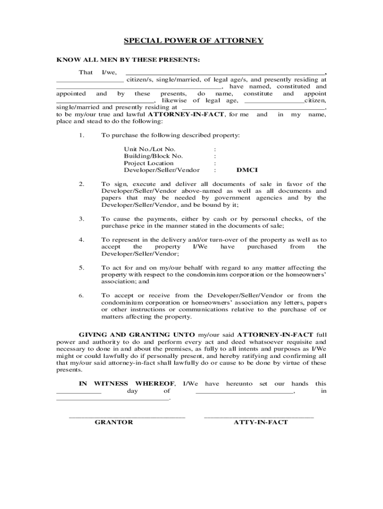 dmci special attorney Preview on Page 1