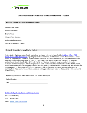 ATTENDING PHYSICIANS ASSESSMENT AND RECOMMENDATIONSSTUDENT