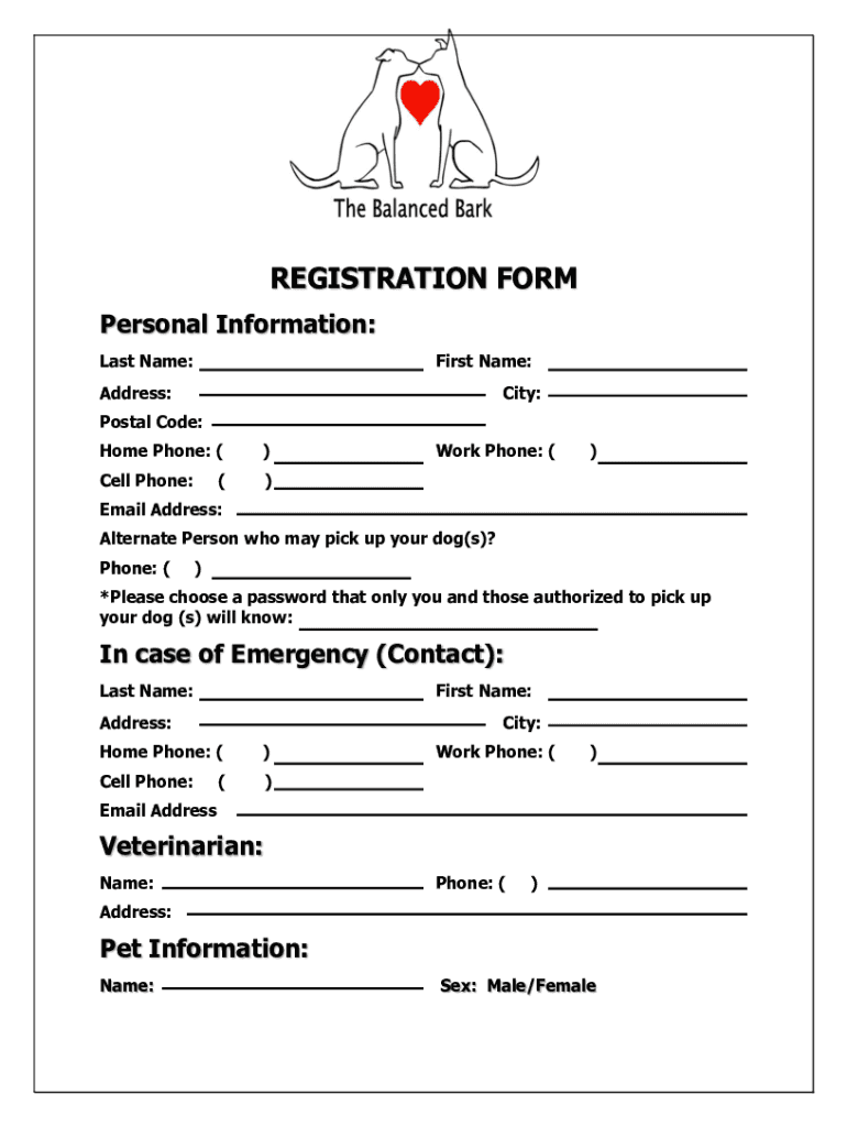 Fillable Online Calgary Dog Daycare, Grooming, and Obedience Training