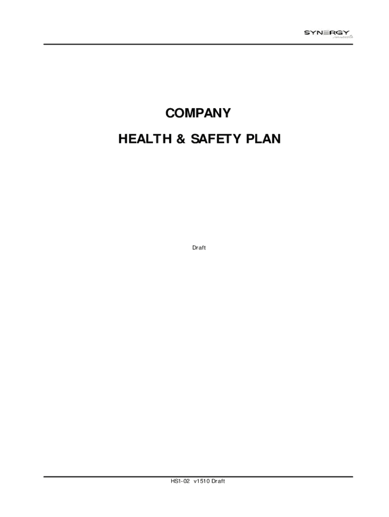 Fillable Online How to write a good safety plan HSEWatchHEALTH AND