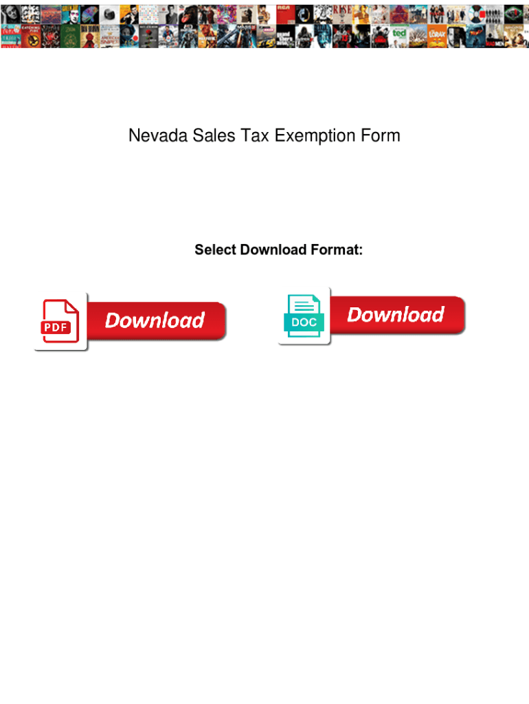 Fillable Online Printable Nevada Sales Tax Exemption Certificates Fax ...