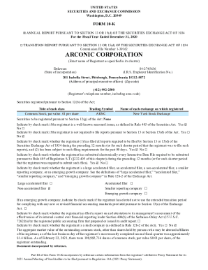 Fillable Online 2020 Form 10-K - Arconic Fax Email Print - pdfFiller