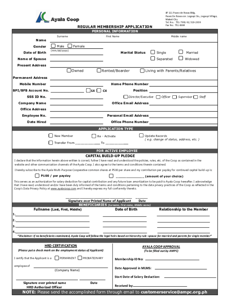 Fillable Online 8F 111 Paseo de Roxas Bldg Fax Email Print Preview on Page 1