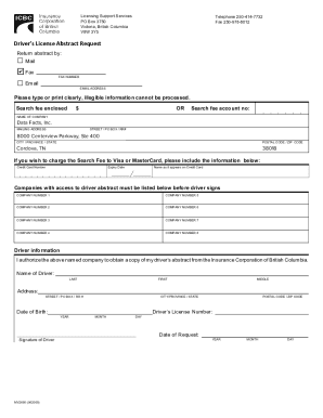 Driver’s License Abstract Request