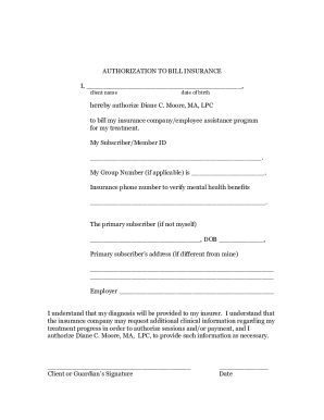Authorization to Bill Insurance
