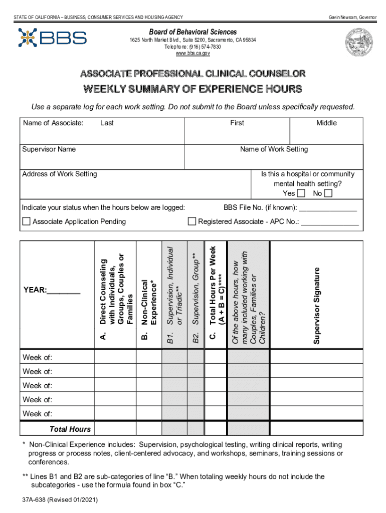 Get the free LMFT Experience Verification In-State Option Preview on Page 1