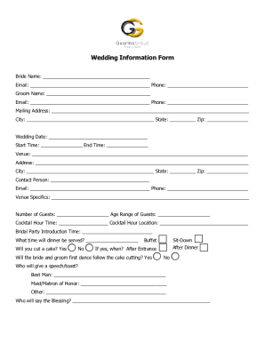 Fillable Online Village Lutheran Church - Wedding Form Fax Email Print