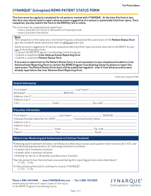 Jynarque Patient Status Form - Fill and Sign Printable ...