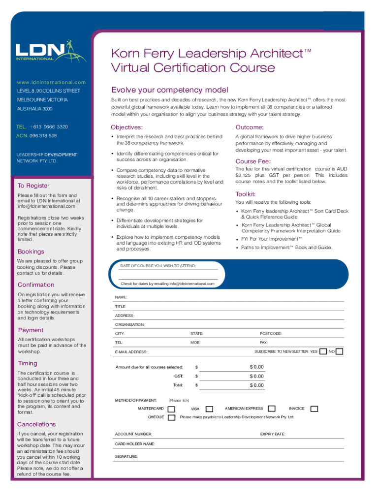 Fillable Online The LEADERSHIP ARCHITECT - Korn FerryKorn Ferry ...