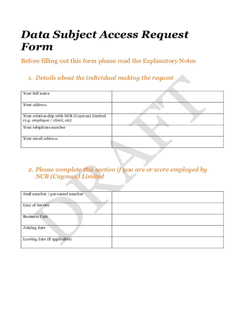 Fillable Online What is a Subject Access Request? Everything You Need