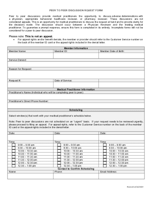 Peer to Peer Request Form