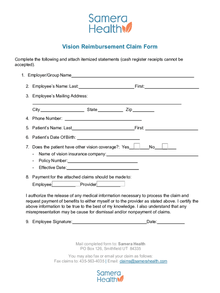 Fillable Online VISION CARE CLAIM FORM Sagicor Fax Email Print
