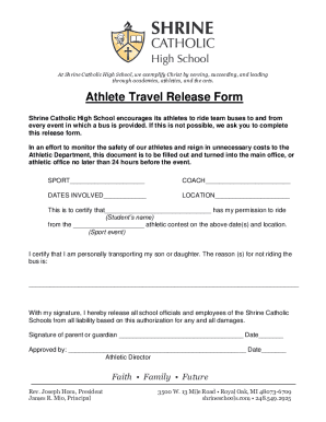 tels travel release form