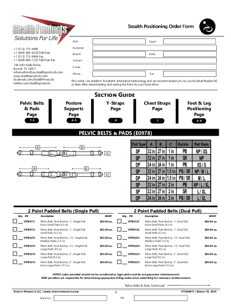 Fillable Online Stealth Positioning Order Form. Stealth Positioning