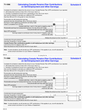 5006-S8 Schedule 8 - T1 General 1996 - Northwest Territories
