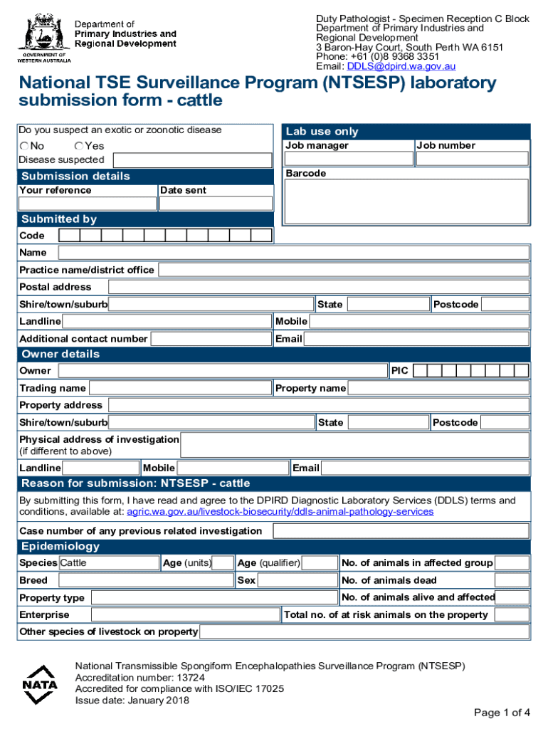 Fillable Online Duty Pathologist Specimen Reception C Block Fax Email