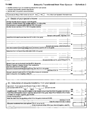 5010-S2 Schedule BC (S2) - Amounts transferred from your spouse - T1 General 1993 - British Columbia