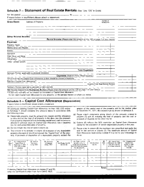 5012-S8 Schedule 8 - Northwest Territories - T1 General 1987 - Capital cost allowance (depreciation)