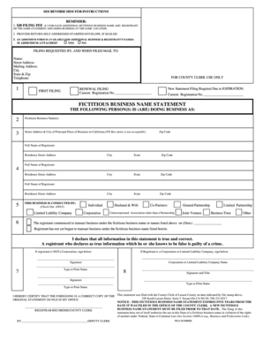 California Fictitious Business Name Statement