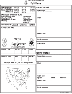 Flight Planner Weather Briefing Form