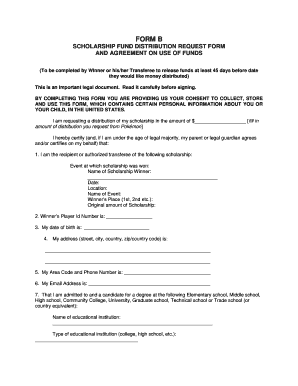 Scholarship Fund Distribution Request Form