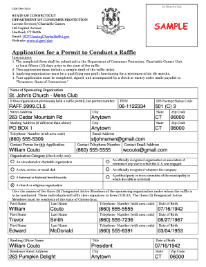 Sample Cow Chip Raffle Application - CT.gov - ct