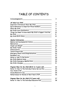 Child Health and Education Notebook