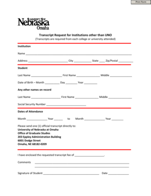 Transcript Request Form
