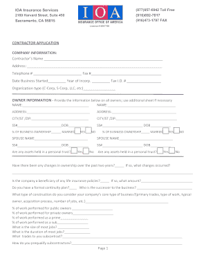 Contractor Application Form