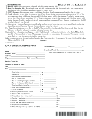 Iowa Streamlined Sales Tax Return