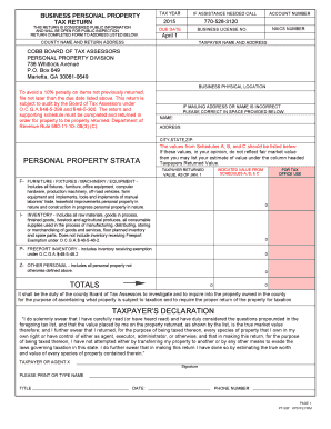 Georgia Business Personal Property Tax Return